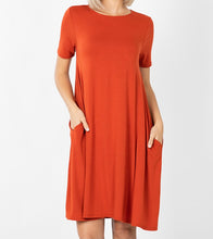 Load image into Gallery viewer, Short Sleeve Swing Dress w/pockets
