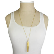 Load image into Gallery viewer, Gold Hammered Bar Necklace
