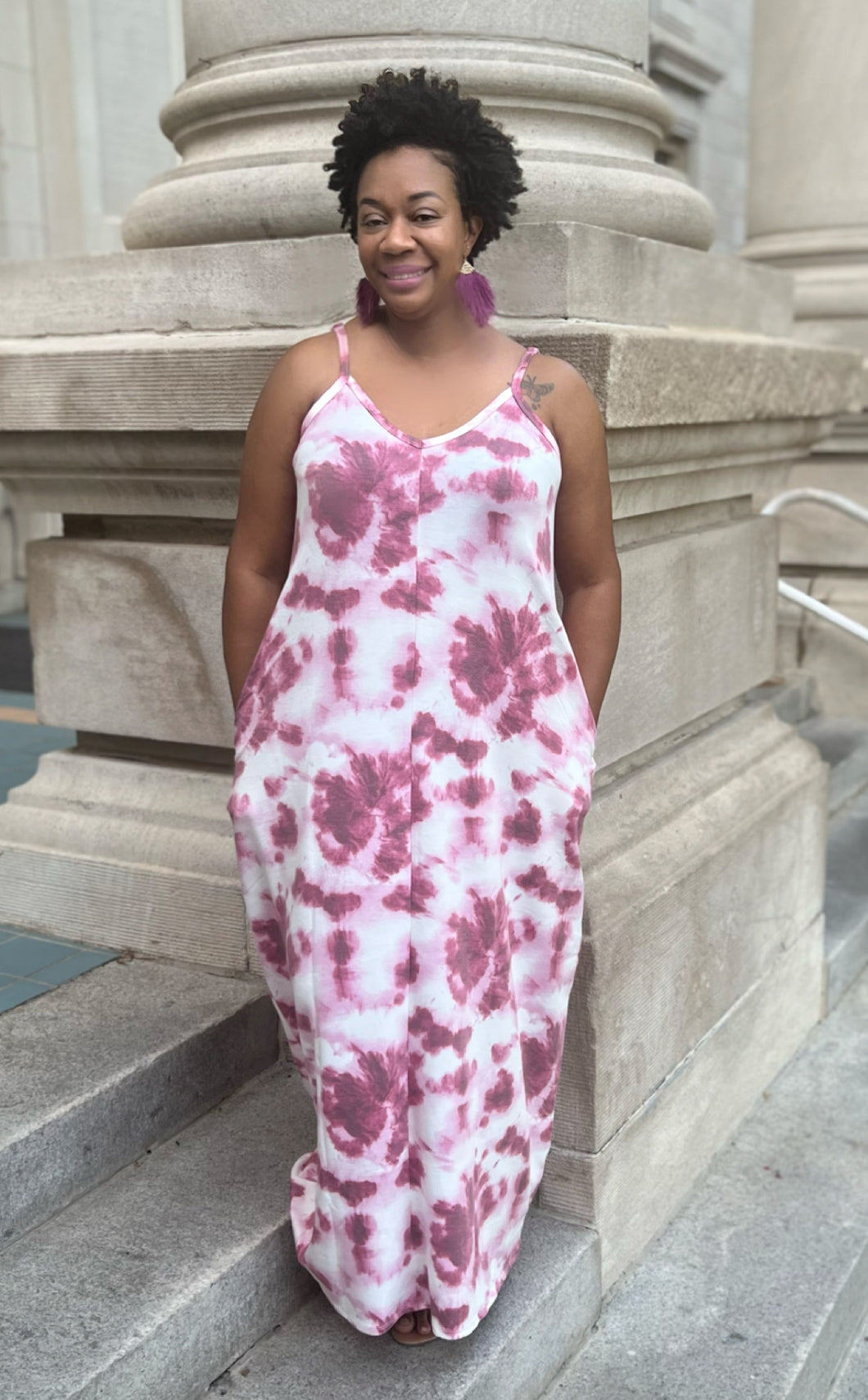 A Pretty Grab Magenta Tie-Dye Maxi