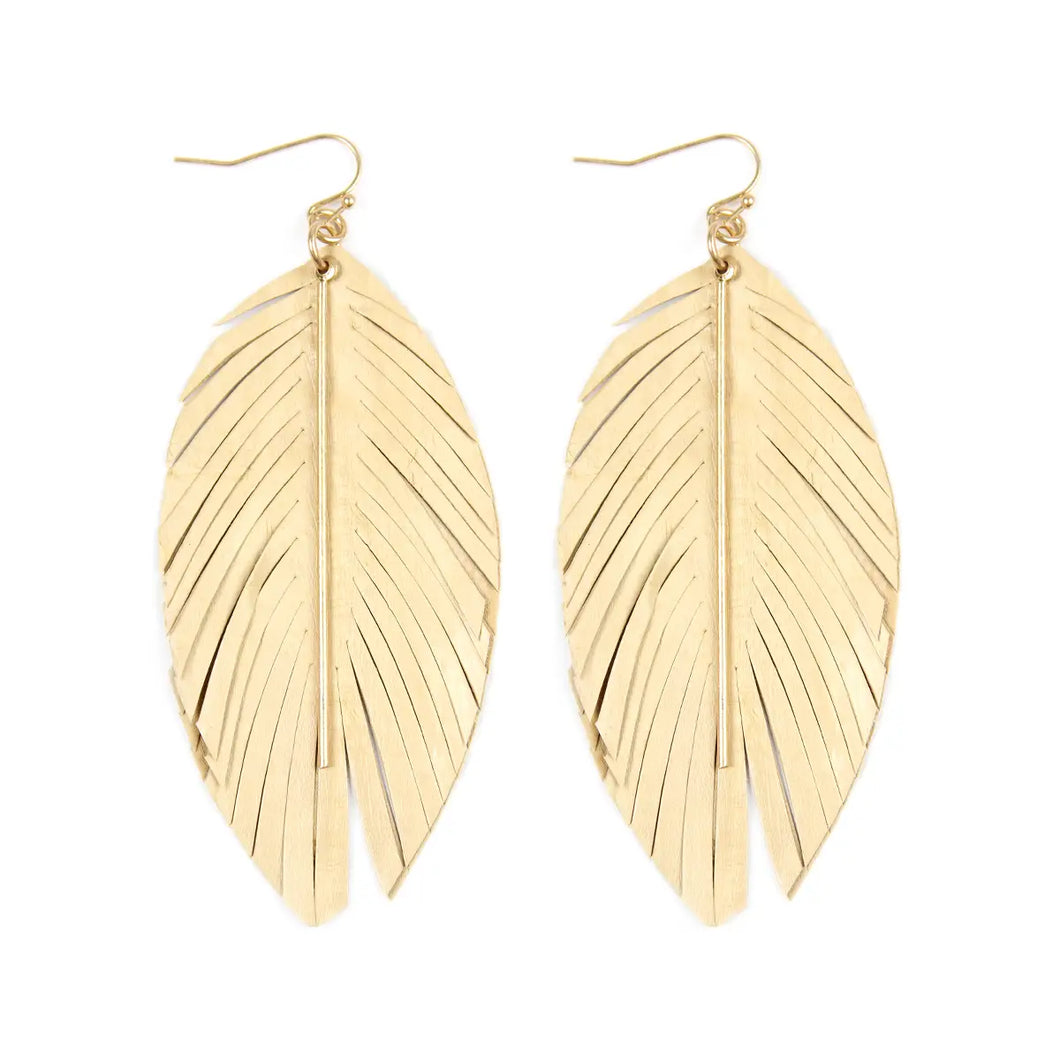 Eel Skin Feather Earrings